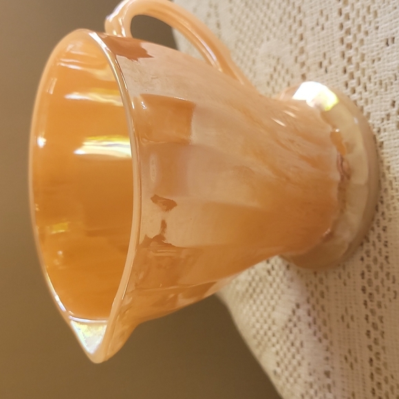 Fire King Peach Lustre Sugar Bowl & Creamer - Picture 5 of 8
